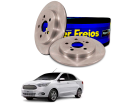 2 Disco de Freio Hipper Freios para Ford Fiesta New 1.6 2011 até 2013 - Cod. HF18H